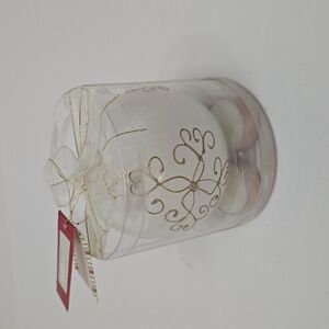New Sealed Pier 1 Imports Ornament Tea Light Set  White Gold